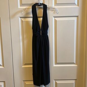 Prada black halter style open back dress